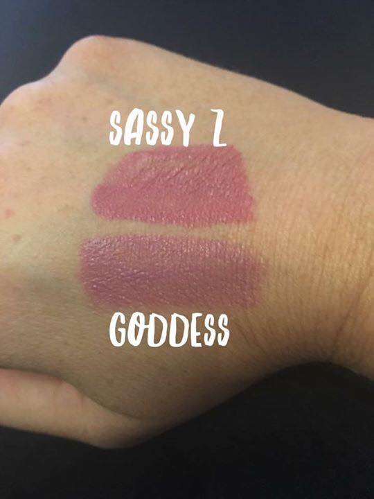 Sassy Z LIpSense vs Goddess LipSense Comparison Swatch